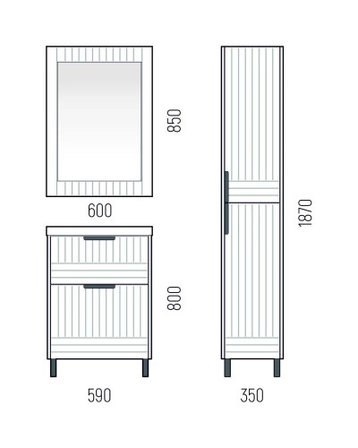 Тумба графит матовый 59 см Corozo Терра SD-00001324