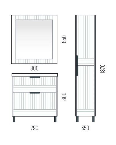 Тумба графит матовый 79 см Corozo Терра SD-00001323