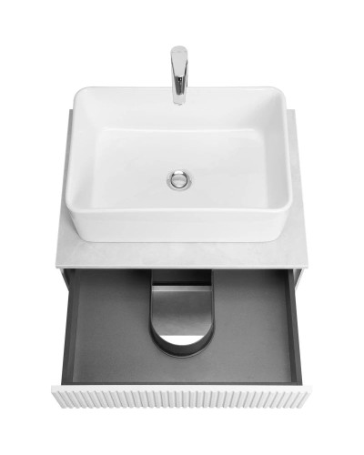 Тумба светло-серый/белый матовый 60 см Акватон Марбл 1A276101MH4C0