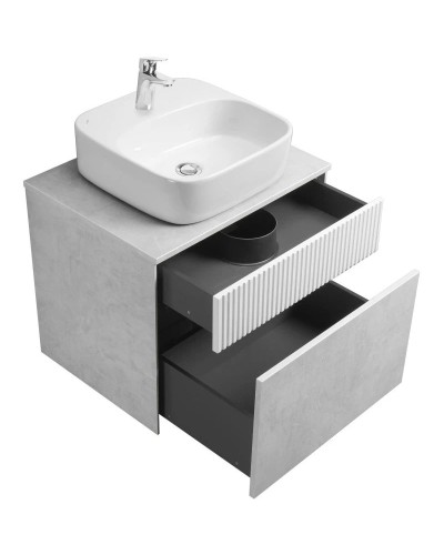 Тумба светло-серый/белый матовый 60 см Акватон Марбл 1A276101MH4C0