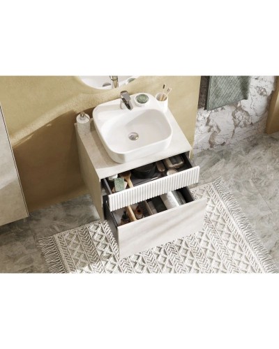 Тумба светло-серый/белый матовый 60 см Акватон Марбл 1A276101MH4C0