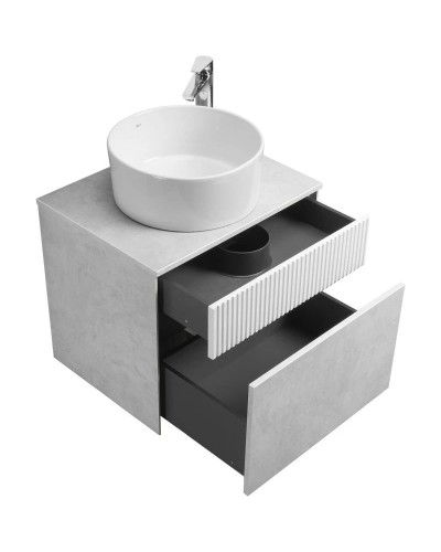 Тумба светло-серый/белый матовый 60 см Акватон Марбл 1A276101MH4C0