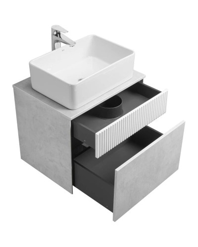 Тумба светло-серый/белый матовый 60 см Акватон Марбл 1A276101MH4C0