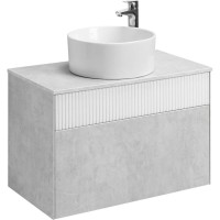 Тумба светло-серый/белый матовый 80 см Акватон Марбл 1A276201MH4C0