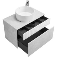 Тумба светло-серый/белый матовый 80 см Акватон Марбл 1A276201MH4C0