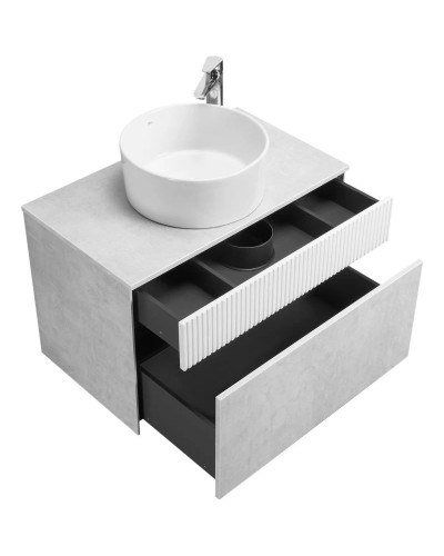 Тумба светло-серый/белый матовый 80 см Акватон Марбл 1A276201MH4C0