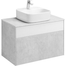 Тумба светло-серый/белый матовый 80 см Акватон Марбл 1A276201MH4C0