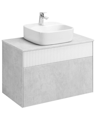 Тумба светло-серый/белый матовый 80 см Акватон Марбл 1A276201MH4C0