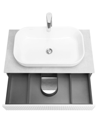 Тумба светло-серый/белый матовый 80 см Акватон Марбл 1A276201MH4C0