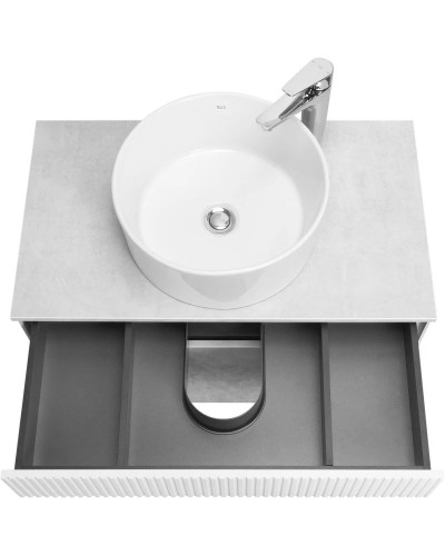 Тумба светло-серый/белый матовый 80 см Акватон Марбл 1A276201MH4C0