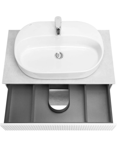 Тумба светло-серый/белый матовый 80 см Акватон Марбл 1A276201MH4C0