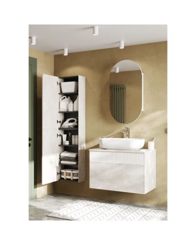 Тумба светло-серый/белый матовый 80 см Акватон Марбл 1A276201MH4C0