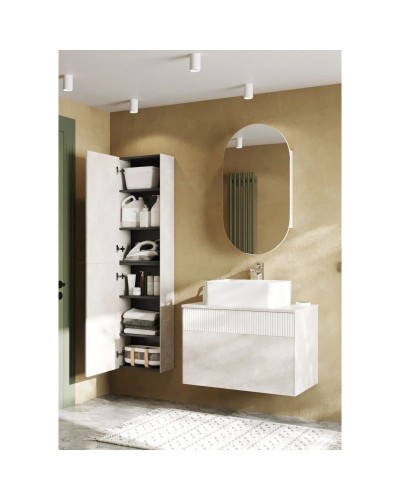 Тумба светло-серый/белый матовый 80 см Акватон Марбл 1A276201MH4C0