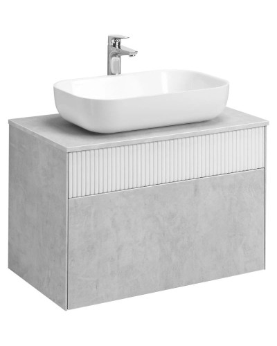 Тумба светло-серый/белый матовый 80 см Акватон Марбл 1A276201MH4C0