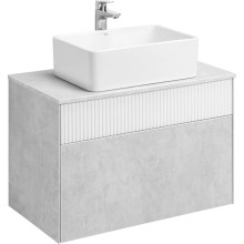 Тумба светло-серый/белый матовый 80 см Акватон Марбл 1A276201MH4C0