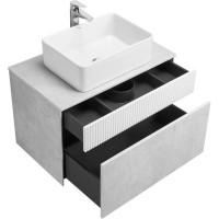 Тумба светло-серый/белый матовый 80 см Акватон Марбл 1A276201MH4C0