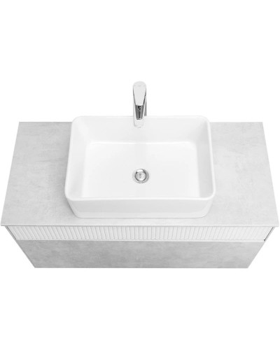 Тумба светло-серый/белый матовый 100 см Акватон Марбл 1A276301MH4C0