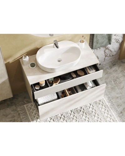 Тумба светло-серый/белый матовый 100 см Акватон Марбл 1A276301MH4C0