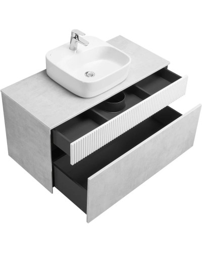 Тумба светло-серый/белый матовый 100 см Акватон Марбл 1A276301MH4C0