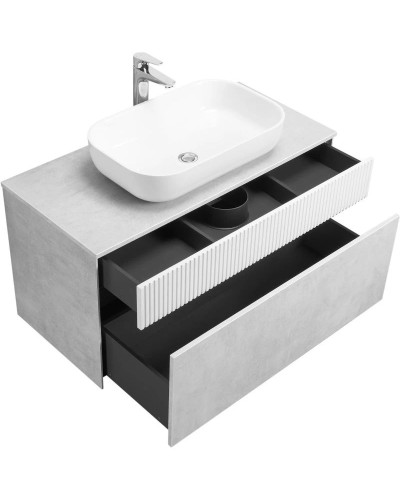 Тумба светло-серый/белый матовый 100 см Акватон Марбл 1A276301MH4C0