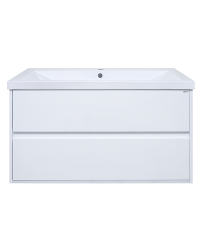 Алиса -100 тумба 2 ящ. подвесная белая эмаль