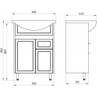 Тумба белое дерево 56 см ASB-Mebel Орхидея