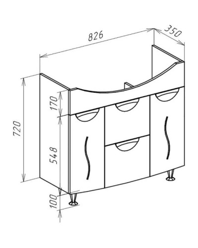 Тумба белый глянец 82,6 см Bellezza Глория 4638514000016