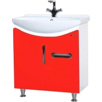 Тумба красный глянец/белый глянец 63 см Bellezza Лагуна 4632110090037