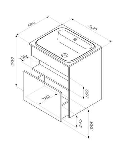 Тумба темное дерево 60 см Am.Pm Func M8FFUX0601OF