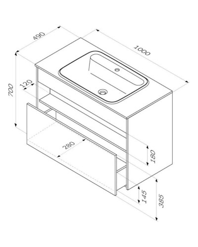Тумба темное дерево 100 см Am.Pm Func M8FFUX1001OF