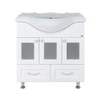 Латте - 85 Тумба с 2 ящ. белая эмаль