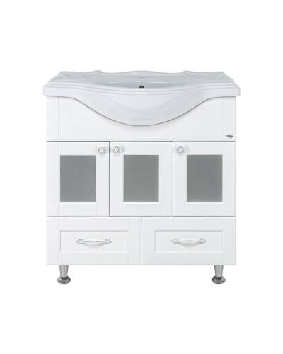 Латте - 85 Тумба с 2 ящ. белая эмаль