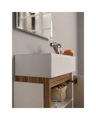 Тумба белый глянец/эбони светлый 44,7 см Акватон Эклипс 1A172801EK49R