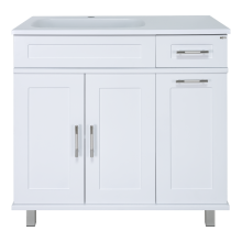 Купер - 90 Тумба напольная с Б/К левая белая