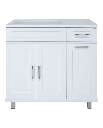 Купер - 90 Тумба напольная с Б/К левая белая