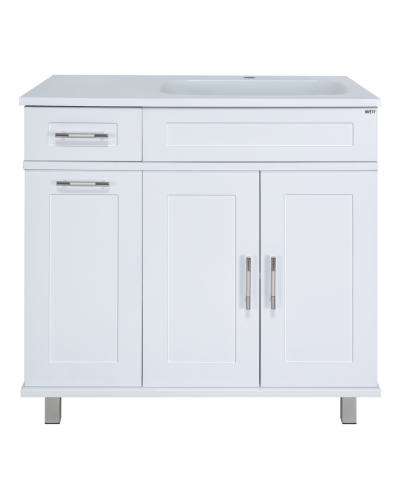 Купер - 90 Тумба напольная с Б/К правая белая