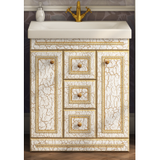 Fresko - 75 Тумба с 3 ящ.Краколет белый патина