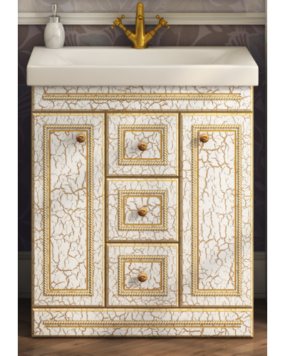 Fresko - 75 Тумба с 3 ящ.Краколет белый патина