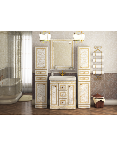 Fresko - 75 Тумба с 3 ящ.Краколет белый патина