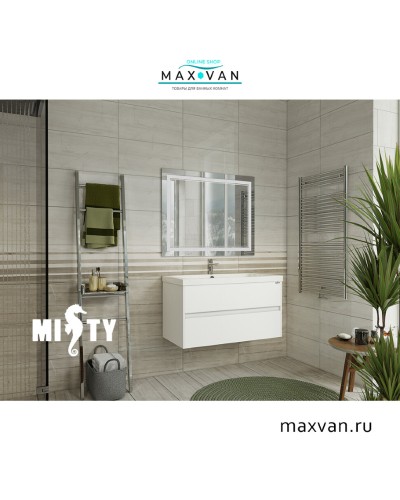 Алиса -100 тумба 2 ящ. подвесная белая эмаль