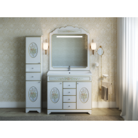 Milano - 80 Тумба с 4 ящиками бел.патина/декор