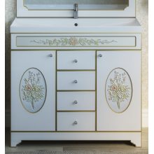 Milano - 90 Тумба с 4 ящиками бежевая патина/декор