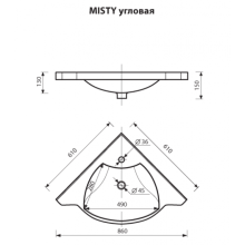 Olimpia LUX - 60 Тумба угловая черная патина