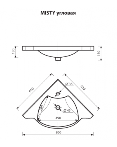 Olimpia LUX - 60 Тумба угловая черная патина