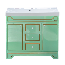 Praga - 90 Тумба с 3 ящ.салатовая/ патина