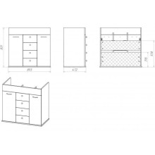 Roma - 90 Тумба с 4 ящ. ясень патина