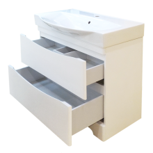 Элвис - 85 Тумба напольная с 2 ящ. белая эмаль