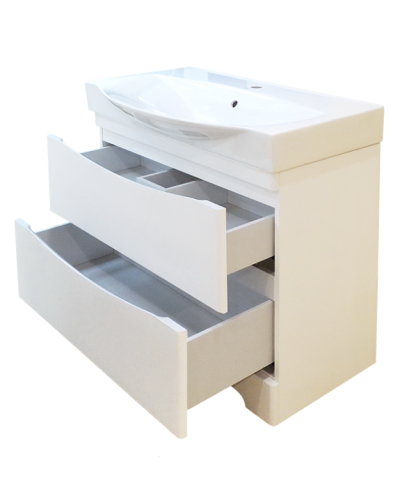 Элвис - 85 Тумба напольная с 2 ящ. белая эмаль