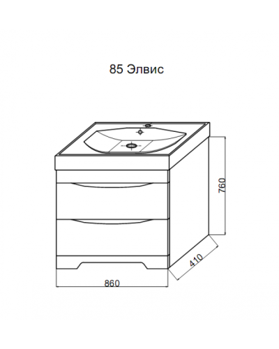 Элвис - 85 Тумба напольная с 2 ящ. белая эмаль