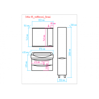 Элвис - 85 Тумба подвесная 2 ящ. белая эмаль